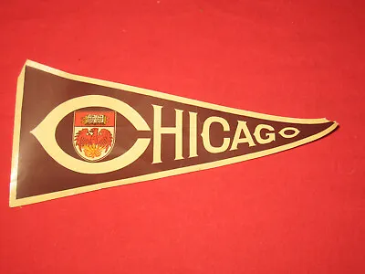 Vintage University Of Chicago Paper Sticker Pennant - 8  • $3