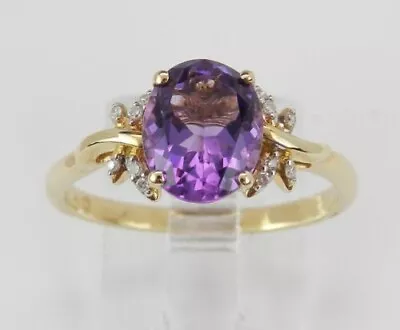 3Ct Oval Cut Lab Created Amethyst Solitaire Women's Ring 14k Yellow Gold Finish • $78.39