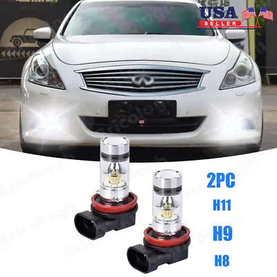 For Infiniti G37 2011 2012 2013 6000K Bright White H8 H11 LED Fog Light Bulbs 2x • $9.28