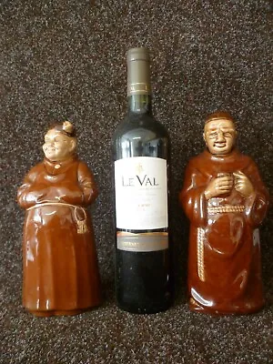 £63 • Buy TWO FRANCISCAN MONK POTTERY FIGURINE, SPIRIT DECANTERS By 'CORTENDORF' GERMANY