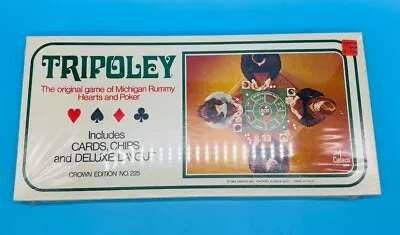 VTG  TRIPOLEY Board Game  1969 CROWN ED.  NO 225 Michigan Rummy Hearts Poker NIB • $19.59