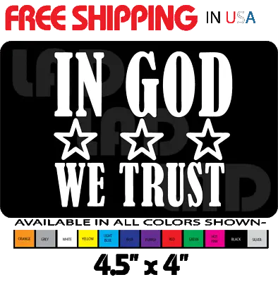 In God We Trust With Stars Decal Ar Colt S&w Armalite Mossberg  5.56 7.62 308 • $3.99