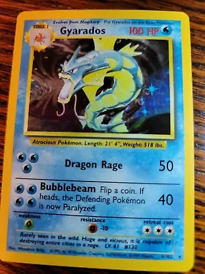 Gyarados 6/102 Base Set Unlimited Holo Rare Pokemon Card WOTC LP • $14.99