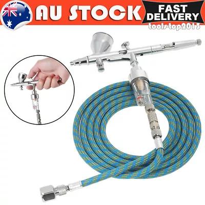 KKmoon Dual Action Gravity Feed Airbrush Kit+ 1.8m Hose+0.2mm/0.3mm/0.5mm Needle • $45.99