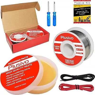 Solder Wire And Rosin Paste Flux Kit - 60-40 Tin Lead Rosin Core Solder Wire (1m • $12.49