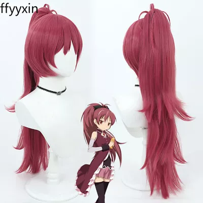 Cosplay Sakura Kyouko Puella Magi Madoka Magica Anime Long Hair Wigs Hairpiece • $42.99