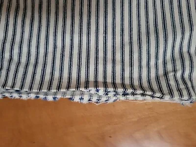 Vintage Blue Stripe Pillow Case 15  X 25  Ticking Fabric No Stuffing No Fading • $15.99