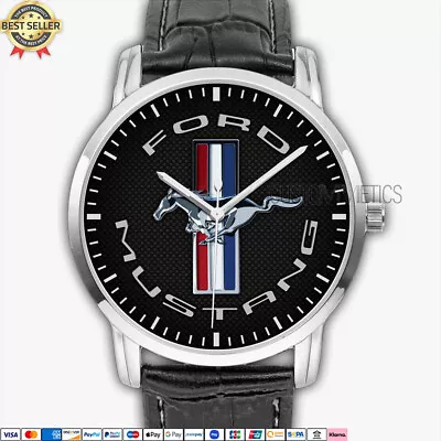 Ford Mustang Logo FM08 Quartz Watch Analog Stainless Steel Men's Wristwatch • $37.90