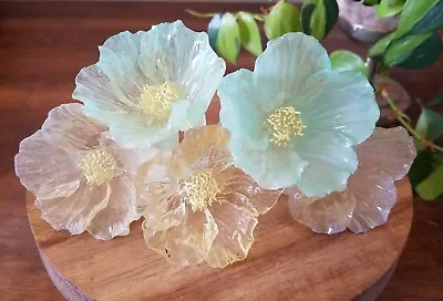 Set Of 5 Vintage Flower Shaped Napkin Rings Mid Century Modern Pastel Spring • $22