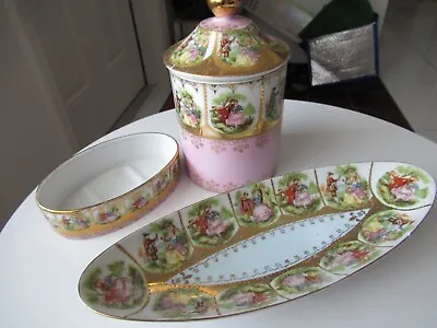 Vintage Royal Vienna  By Arnart Soap Dish Relish Dish Couples & Rare Container! • $49.99