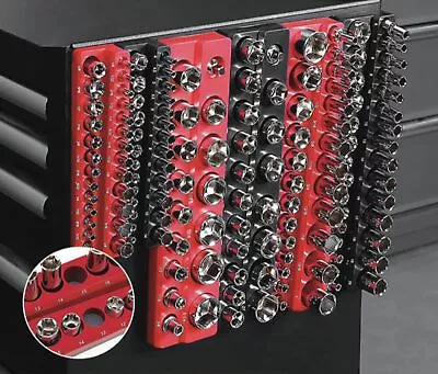 KING Magnetic Socket Organizer Holder 6-PACK Set 1/4'' 3/8'' 1/2'' Metric SAE • $14.95