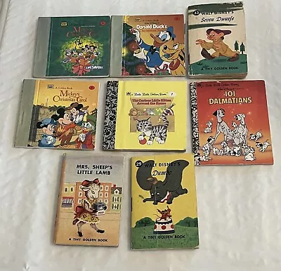 Vintage Tiny Little Golden Books- Lot Of 8   So Cute! Have A Look! Disney • $12