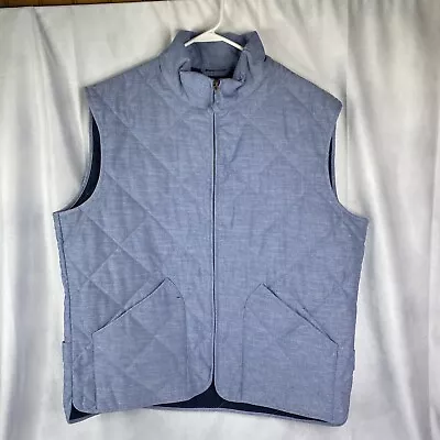 NEW J Crew Walker Vest Mens XL Baby Blue Quilted Full Zip Outerwear $89.50 TAG • $55.99