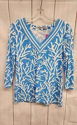 Barbara Gerwit Women's Size L Blue 3/4 Sleeve Top • $25.99