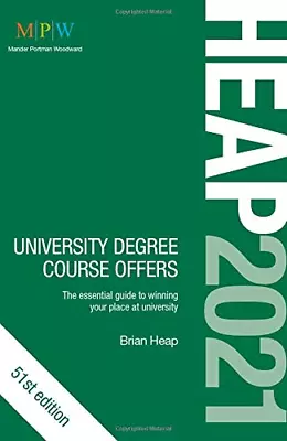HEAP 2021: University Degree Course Offers Brian Heap Good Condition ISBN 191 • £4.43