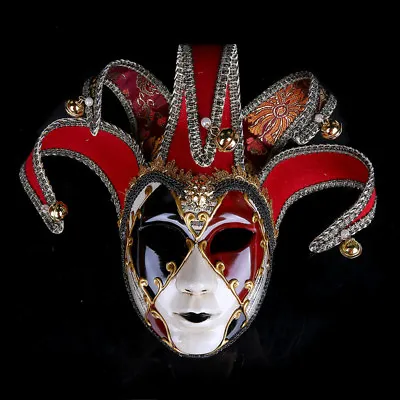 £28.82 • Buy Music Venetian Jester Resin Mask Full Face Masquerade Bell Joker Wall Decorative