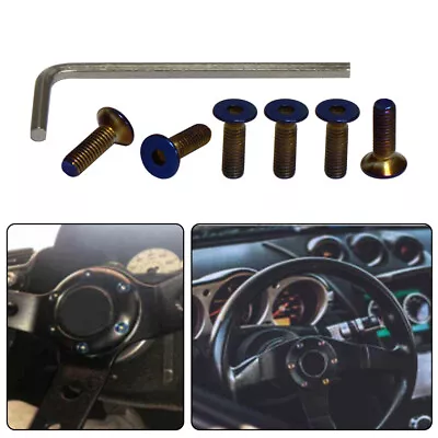 6 PCS M5*0.8 Aluminum Steering Wheel Bolts & Allen Key For Nardi Sparco Momo NRG • $9.41