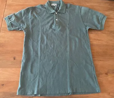 Vintage 90s YSL Yves Saint Laurent Green Polo Shirt Logo Mens 16 41 (US Medium) • $49.90