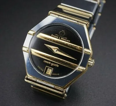 Vintage Baume & Mercier Watch Avant Garde 1830 18k Gold Tungsten 5.75  Runs W341 • $359.99