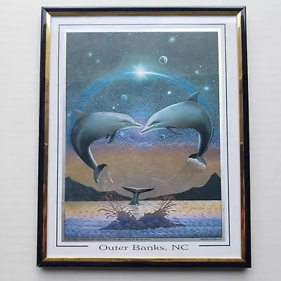 1992 Tornabene Art Pub 8x10 Foil Print Outer Banks Jumping Dolphins Stars Whale • $19.54