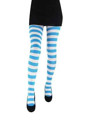 Adult Blue & White Striped Tights • £7.99