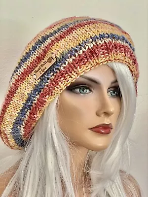 Hand Knits 2 Love Slouch Hat Beret Beanie Tam Designer Fashion Vintage Colors • $40.50