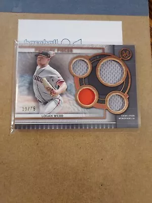 2023 Topps Museum Collection Logan Webb Single-Player Quad Relic Copper #10/75 • $0.99