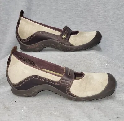 Merrell PLAZA BANDEAU Womens Dark Taupe Mary Jane Wedge Loafers Shoes Size 7 • $19.99