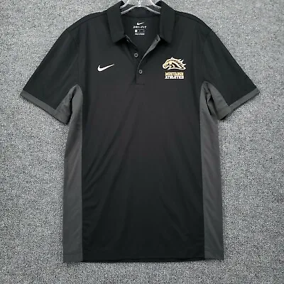 Nike Polo Shirt Mens S Small Black Dri-Fit Football Mustangs Short Sleeve Golf • $5.99