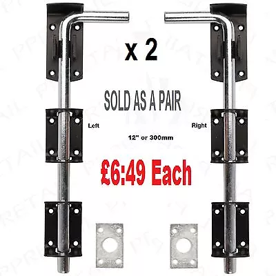 2x 12  HEAVY DUTY STABLE DROP BOLT FOR GATE GARAGE SHED SLIDING PADBOLT (Open) • £13.95