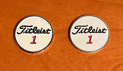 Lot Of Two (2) Titleist #1 Logo Golf Ball Markers • £12.50