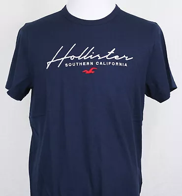 Hollister With Embroidered Logo T-shirt Crew Neck Short Sleeve • $15.50