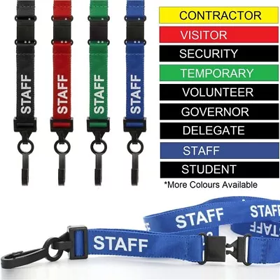 PRE PRINTED Lanyards Neck Strap For ID Pass Card Badge Holder Safety Breakaway • £7.99