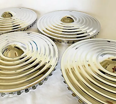$98.95 • Buy 15  Custom / Leadsled Chrome STARBURST Hub Caps X 4 - Hot Rod/ Classic Truck 
