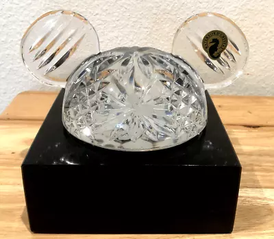 Disney Cast Member Waterford Crystal Mickey Mouse Ears Retirement Award W/base • $199.99