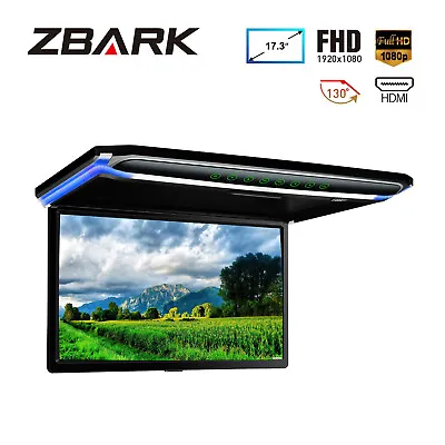 17.3  Flip Down Car Roof Monitor Ceiling Overhead HD TFT Screen 1080P USB HDMI • $205