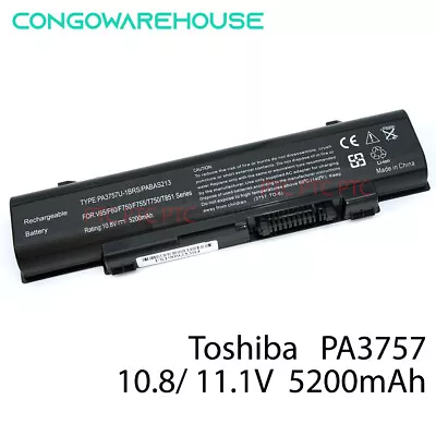 6 Cell Battery For Toshiba Qosmio F60 F750 F755 T750 T751 PABAS213 PA3757U-1BRS • $42.85