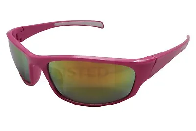 Pink Mirrored Running Cycling Sunglasses Tinted Wrap Around Sports Frame AS030 • £6.99
