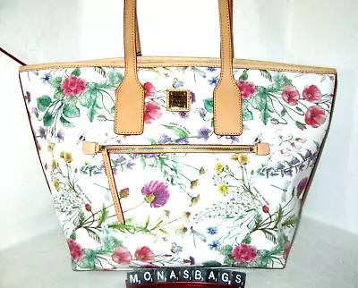 Dooney & Bourke Botanical Collection Large Tote Bag White With Flowers NWT $348 • $189.99