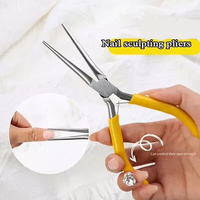 C Curve Pincher Nail Shaping Tweezers Pinching Tool Acrylic Nail Sculpture • $5.49