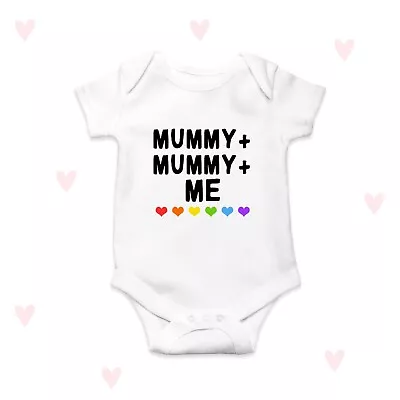 Mummy's And Me LGBT Baby Grow Cute Rainbow Pride Bodysuit • £8.90