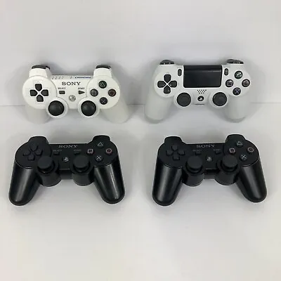 $50 • Buy Genuine Sony Playstation Wirless Controllers X 4 PS2-3-4 Dualshock Untested 