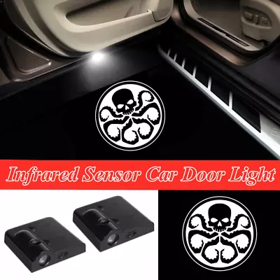 2Pcs Car Door Welcome Projector LED Black Hydra Skull Octopus Logo Shadow Light • $18.99