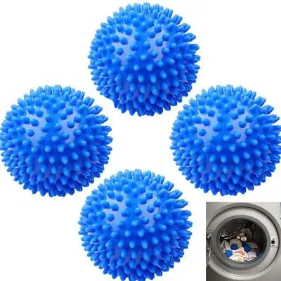 4pcs REUSABLE TUMBLE ECO DRYER CLOTHES SOFTENER WASHING MACHINE BALLS PLASTIC # • £5.84