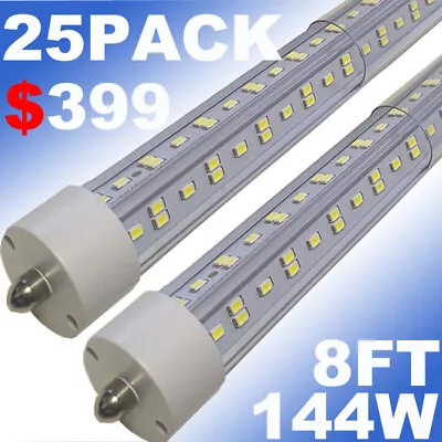 8 Foot Led Shop Light 144W 8FT FA8 T8 Single Pin 8' Led Tube Light 18000LM 25P • $399