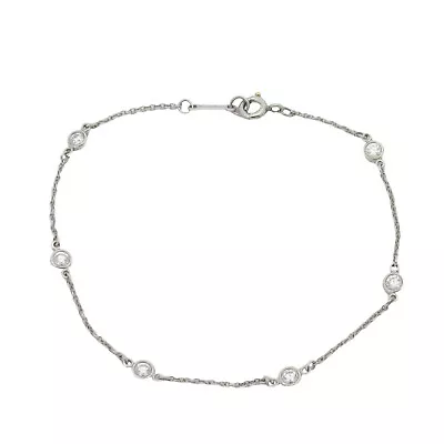 Tiffany & Co Elsa Peretti Diamonds By The Yard Bracelet Platinum • $1665.36