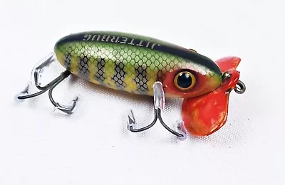 Fred Arbogast WWII Jitterbug Lure Perch Scale Red Plastic Lip • $15.06