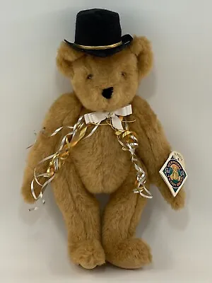 Vintage 1993 -18 Inch Vermont Teddy Bear Plush Jointed Brown - Bow Tie & Top Hat • $14