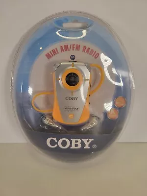 NEW! Orange Coby Mini AM/FM Radio CX-71 With Headphones Sealed NOS • $14