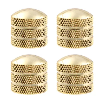 4pcs Metal Guitar Bass Volume Tone Control Knob Double Groove Dome 6mm • £5.84